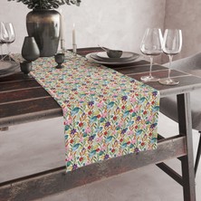 Vagonik Bahar Çiçeği Desenli Dijital Baskılı Runner 140X40