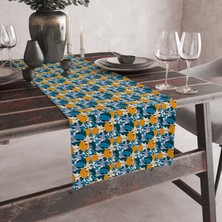 Vagonik Portakal  Çiçeği Desenli Dijital Baskılı Runner 140X40