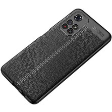 Smcase Xiaomi Redmi Note 11 5g Kılıf Niss Silikon Deri Görünümlü Kamera Korumalı Siyah