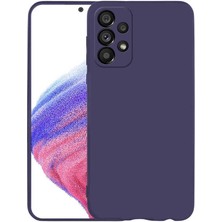 Smcase Samsung Galaxy A23 5g Kılıf Mat Kamera Korumalı Soft Premier Silikon+Nano Glass Lacivert