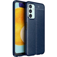 Dlrcase Samsung Galaxy M23 Kılıf Niss Silikon Deri Görünümlü Kamera Korumalı Lacivert