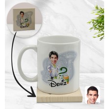 BK Kişiye Özel Erkek Eczacı Karikatürlü Beyaz Kupa Bardak ve Ahşap Bardak Altlığı Hediye Seti - Model 2