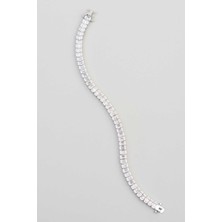 So CHIC 18 Ayar Beyaz Altın Kaplama Gümüş Baget Bileklik