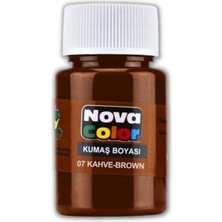 Nova Color Kahverengi Kumaş Boyası Tişört Çanta Tekstil Boyası 30 ml 1 Adet Nova Color Kumaş Boyası Kahverengi 1 Adet