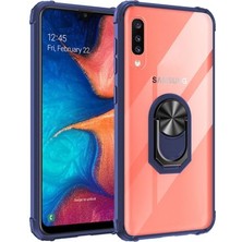 Kvy Samsung Galaxy A50 Tam Korumalı Yüzüklü Renkli Kenarlı Manyetik Mola Kılıf