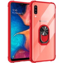 Kvy Samsung Galaxy A50 Tam Korumalı Yüzüklü Renkli Kenarlı Manyetik Mola Kılıf