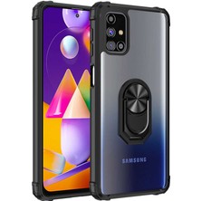 Kvy Samsung Galaxy M51 Tam Korumalı Yüzüklü Renkli Kenarlı Manyetik Mola Kılıf