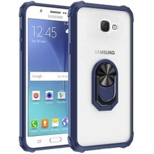 Kvy Samsung Galaxy J7 Prime Tam Korumalı Yüzüklü Renkli Kenarlı Manyetik Mola Kılıf