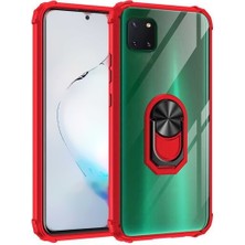 Kvy Samsung Galaxy Note 10 Lite Tam Korumalı Yüzüklü Renkli Kenarlı Manyetik Mola Kılıf