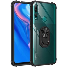 Kvy Huawei Y9 Prime 2019 Tam Korumalı Yüzüklü Renkli Kenarlı Manyetik Mola Kılıf