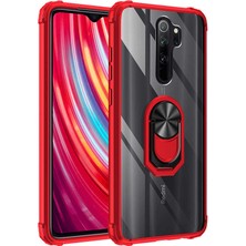 Kvy Xiaomi Redmi Note 8 Pro Tam Korumalı Yüzüklü Renkli Kenarlı Manyetik Mola Kılıf Ekran Koruyucu