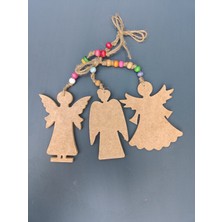 Ahşap Melek  Sarkıt Sarkaç Takımı . Kapı Süsü Oda Süsü Bahçe ve Balkon Süsü Yazlık Dekorasyon. Ahşap Boyama Ürünü