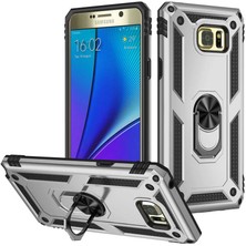 Ekolaks Samsung Galaxy Note 5 Kılıf Outdoor Yüzüklü Standlı Kapak + Ekran Koruyucu Set