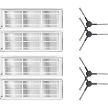 robotyedek Xiaomi Mop Pro STYJ02YM (Siyah) Uyumlu Yedek Hepa Filtre ve Yan Fırça-8 Parça
