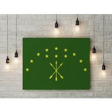 Satürn Design Çerkes Bayrağı Kanvas Tablo 40X55CM Dekoratif Tablo