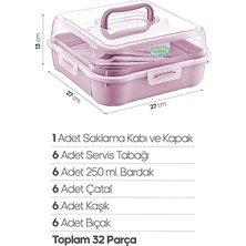 Hobby Life 32 Parça 6 Kişilik Çantalı Piknik Seti Lila