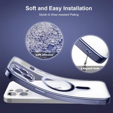 Dexmon iPhone 12 Pro Max Kılıf Magsafe Uyumlu 3D Kamera Korumalı Electroplating Şeffaf Silicone Case