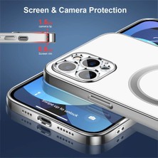 Dexmon iPhone 12 Pro Kılıf Magsafe Uyumlu 3D Kamera Korumalı Electroplating Şeffaf Silicone Case