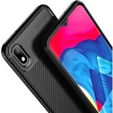 Kvy Samsung Galaxy A10 Karbon Görünüm Negro Silikon Kılıf