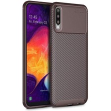 Kvy Samsung Galaxy A50 Karbon Görünüm Negro Silikon Kılıf