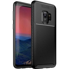 Kvy Samsung Galaxy S9 Karbon Görünüm Negro Silikon Kılıf