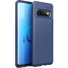 Kvy Samsung Galaxy S10 Karbon Görünüm Negro Silikon Kılıf