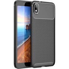 Kvy Xiaomi  Redmi 7A Karbon Görünüm Negro Silikon Kılıf