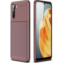 Kvy Oppo Reno 3 (CPH2043) Karbon Görünüm Negro Silikon Kılıf