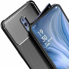 Kvy Oppo Reno (CPH1917) Karbon Görünüm Negro Silikon Kılıf