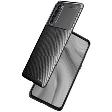 Kvy Oppo Reno 4 Pro (CPH2109) Karbon Görünüm Negro Silikon Kılıf