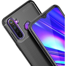 Kvy Realme C3 Karbon Görünüm Negro Silikon Kılıf