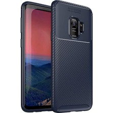 Kvy Samsung Galaxy S9 Karbon Görünüm Negro Silikon Kılıf Ekran Koruyucu