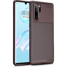 Kvy Huawei P30 Pro Karbon Görünüm Negro Silikon Kılıf Kırılmaz Ekran Koruyucu
