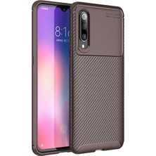 Kvy Xiaomi Mi 9 Lite Karbon Görünüm Negro Silikon Kılıf Ekran Koruyucu