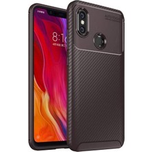 Kvy Xiaomi Mi 8 Karbon Görünüm Negro Silikon Kılıf Ekran Koruyucu