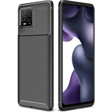 Kvy Xiaomi Mi 10 Lite Karbon Görünüm Negro Silikon Kılıf Ekran Koruyucu