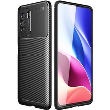 Kvy Xiaomi Redmi K40 Pro Karbon Görünüm Negro Silikon Kılıf Ekran Koruyucu