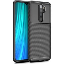 Kvy Xiaomi Redmi Note 8 Pro Karbon Görünüm Negro Silikon Kılıf Ekran Koruyucu