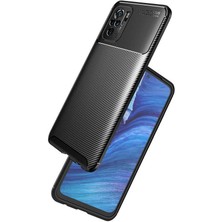 Kvy Xiaomi Redmi Note 10S Karbon Görünüm Negro Silikon Kılıf Ekran Koruyucu