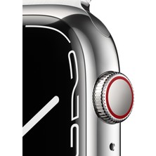 Apple Watch Series 7 Gps + Cellular, 45MM Gümüş Rengi Paslanmaz Çelik Kasa ve Gümüş Milano Loop MKJW3TU/A