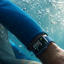 Apple Watch Series 7 Gps + Cellular, 41MM Altın Rengi Paslanmaz Çelik Kasa Mavi Spor Kordon - MN9K3TU/A