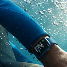 Apple Watch Series 7 Gps + Cellular, 45MM Altın Rengi Paslanmaz Çelik Kasa Mavi Spor Kordon - MN9M3TU/A