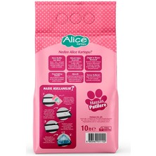 Alice Kartopu Ince ve Beyaz Taneli Pudra Kokulu Kedi Kumu 2X10 Lt.+Alice Büzgülü Kum Kabı Poşeti 7'li