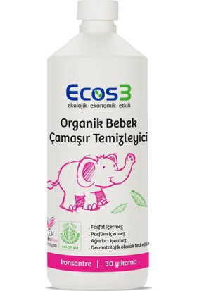 Ecos3 Organik Bebek Çamaşır Temizleyici 30 Yıkama - 1050 Ml