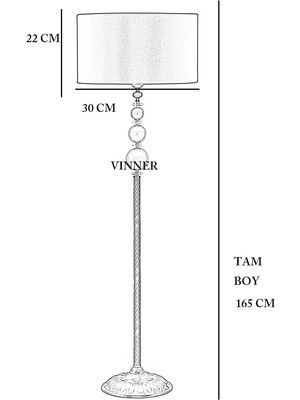 Vinner Alfa Eskitme Kaplama Kristal Üçlü Küre Metal Lambader Lale Desenli- Renkli