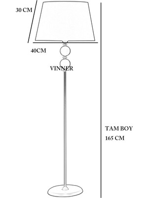 Vinner Delhi Siyah Çift Küre Kristal Taşlı Burgulu Metal Lambader - Sarı Kırçıl