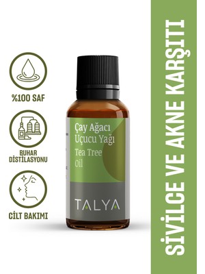 Talya Çay Ağacı Uçucu Yağı (Tea Tree Essential Oil), %100 Saf ve Doğal, 10 ml