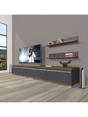 Decoraktiv Eko 220T Mdf Tv Ünitesi Tv Sehpası - Ceviz - Antrasit