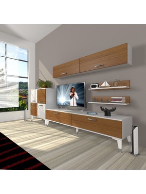 Decoraktiv Eko 6y Slm Std Silver Tv Ünitesi Tv Sehpası - Beyaz - Ceviz