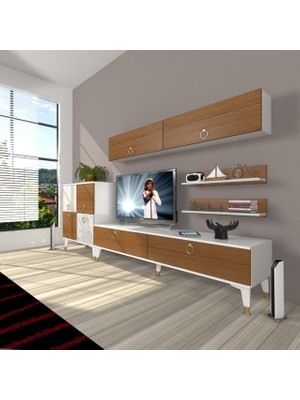 Decoraktiv Eko 6y Mdf Std Gold Tv Ünitesi Tv Sehpası - Beyaz - Ceviz